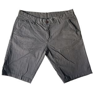 Roosevelt American College Men Shorts 36 Gray Chino Button 11" Inseam Stretch